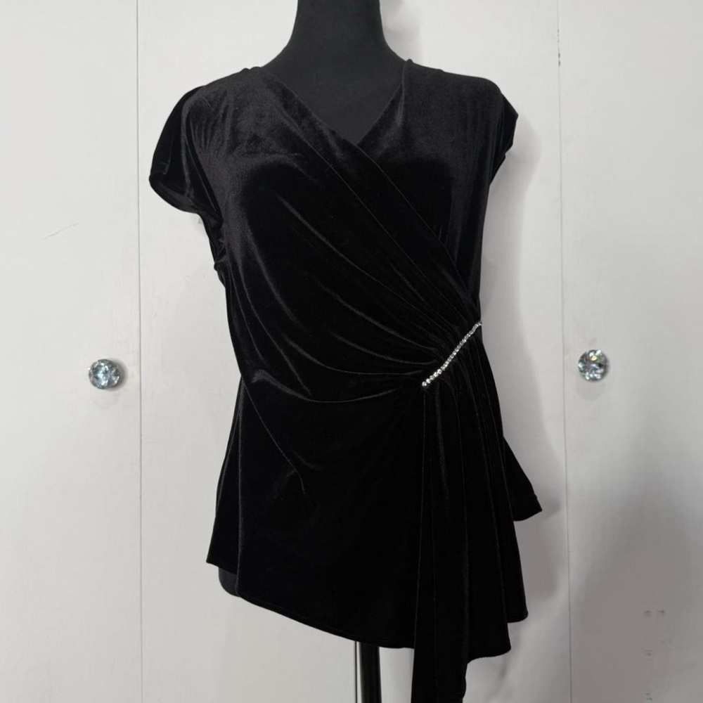 Whimsygoth/ Whimsigoth Black Asymmetrical Wrap Blouse